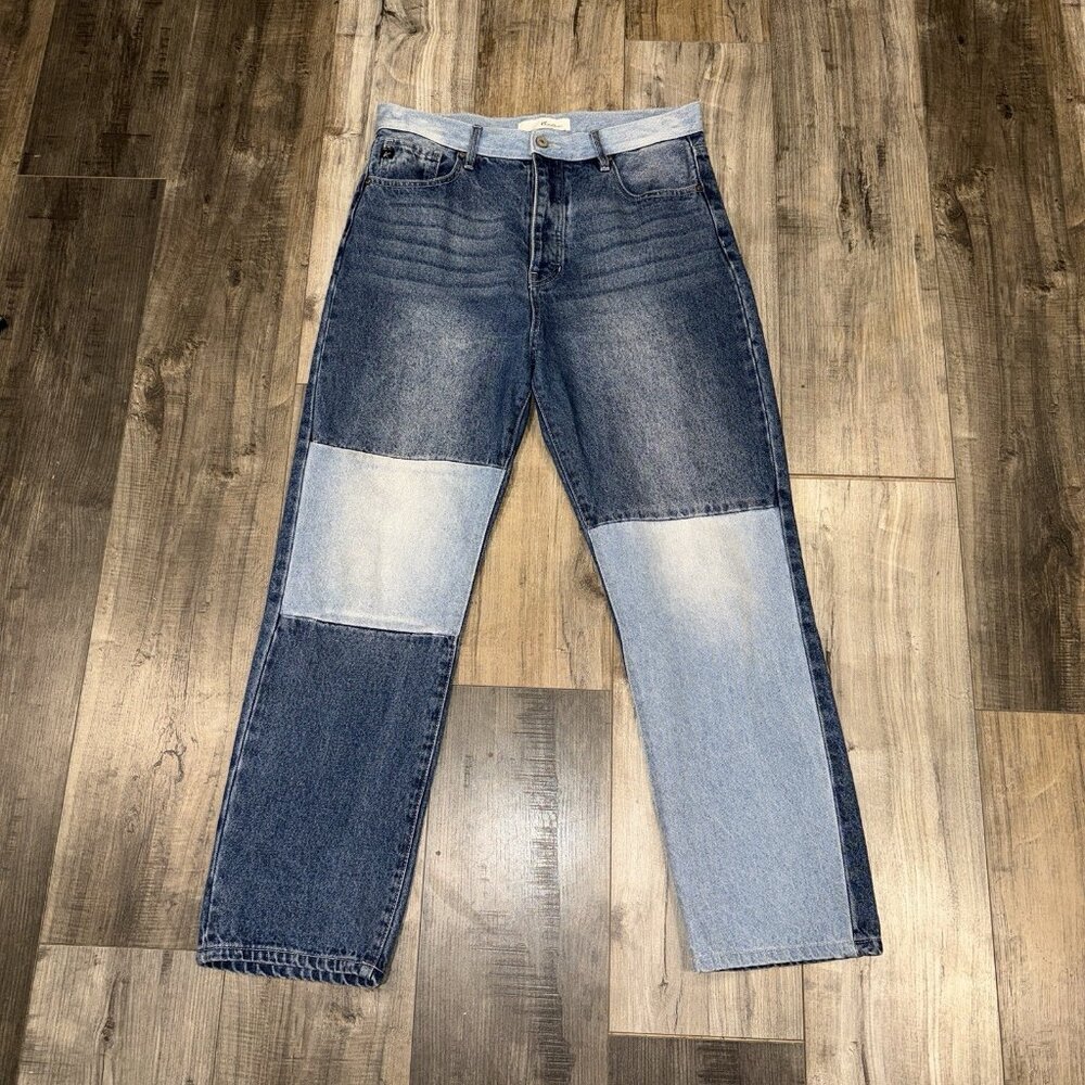 KanCan Patchwork Two Tone Button Fly Straight Leg Jeans Size‎ 11/29